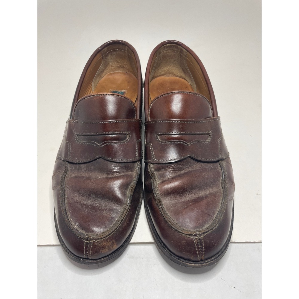 GH Bass Mens Penny Loafers Size 8.5 M Brown Leather Slip On Moc Toe Shoes - Picture 2 of 8